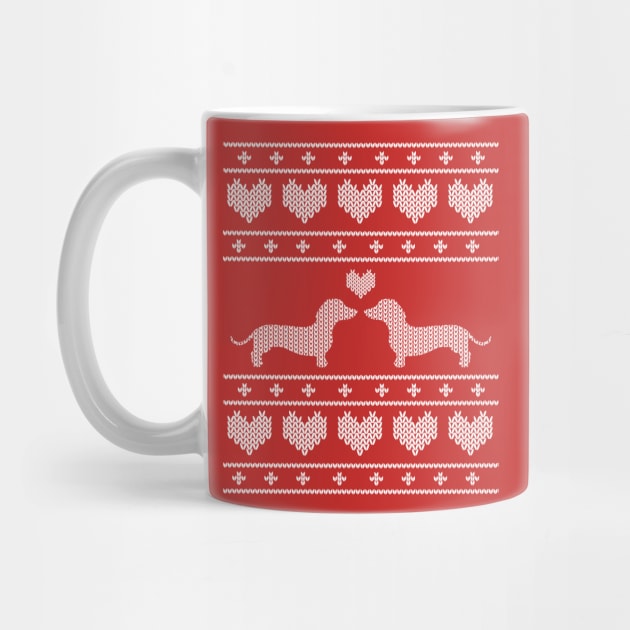 Short legs big heart dachshund holiday sweater by Nice Surprise